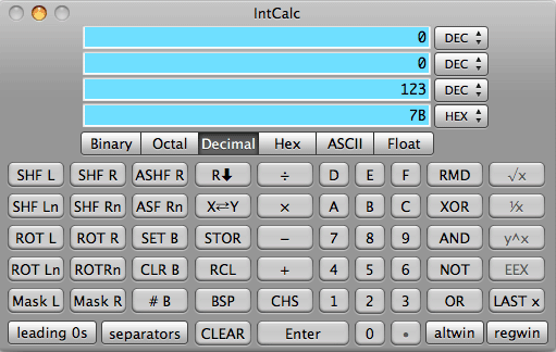 Macintosh desktop calculator